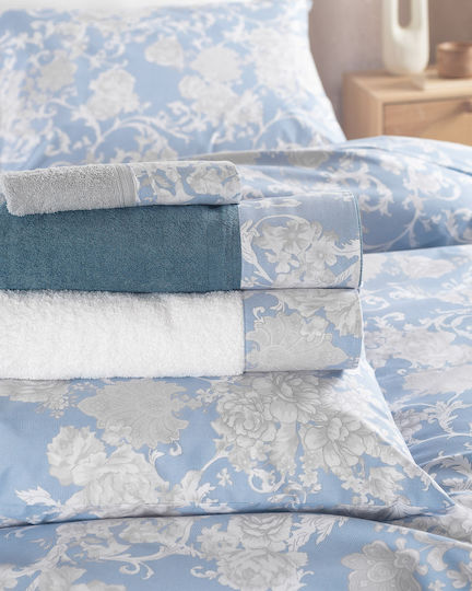 Rythmos Candince Double Bed Sheets Set 230x260cm Blue (4pcs)