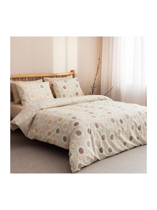 Vesta Home Amanda-1 Bed Sheets Set King Size 270x260cm Beige 4 Pieces