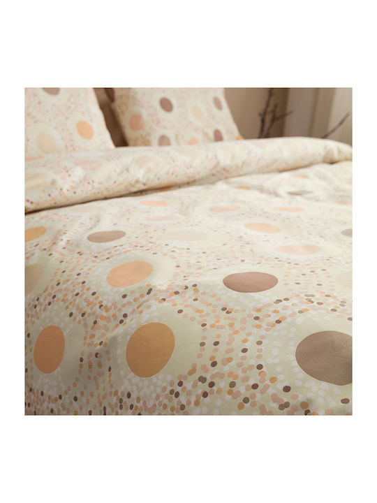 Vesta Home Amanda-1 Bed Sheets Set King Size 270x260cm Beige 4 Pieces