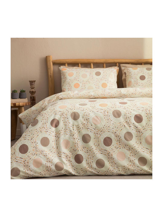 Vesta Home Amanda-1 Bed Sheets Set King Size 270x260cm Beige 4 Pieces