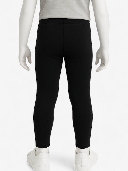 Kinderleggings Sport Lang Schwarz