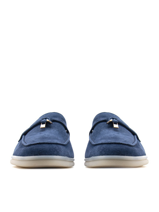 Komis & Komis Leather Women's Loafers in Blue Colour