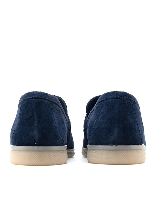Δερμάτινα Γυναικεία Loafers σε Μπλε Χρώμα