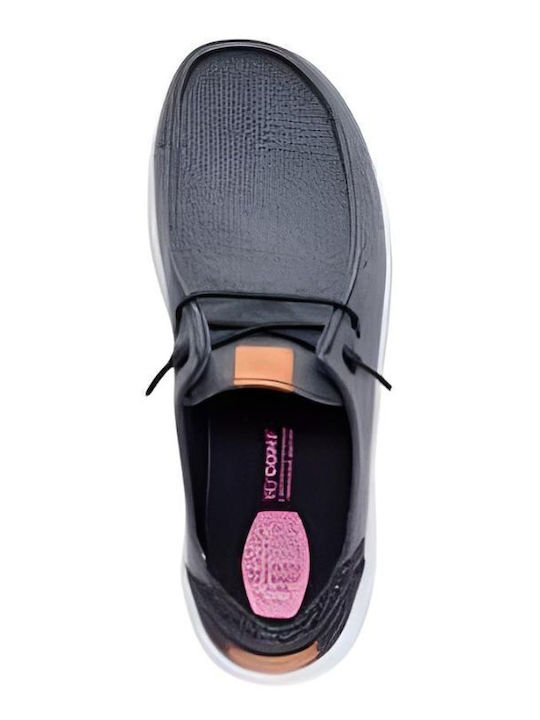 Wendy Rise Chambray Women's Moccasins in Black Colour