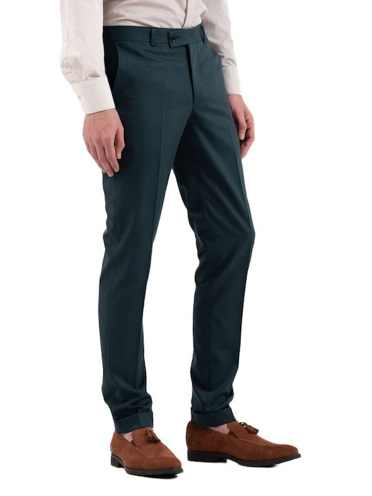 Summer Men's Suit with Vest Slim Fit Green