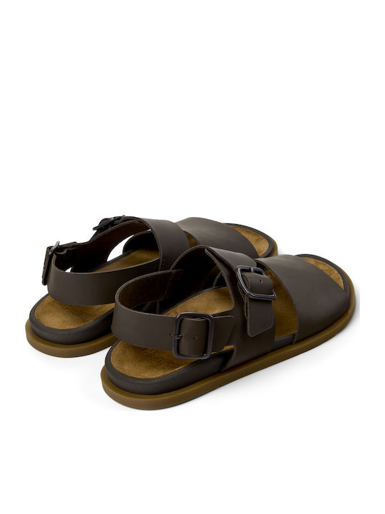 Leder Herrensandalen in Braune Farbe