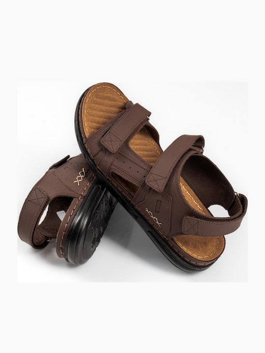 Leder Herrensandalen in Braun Farbe