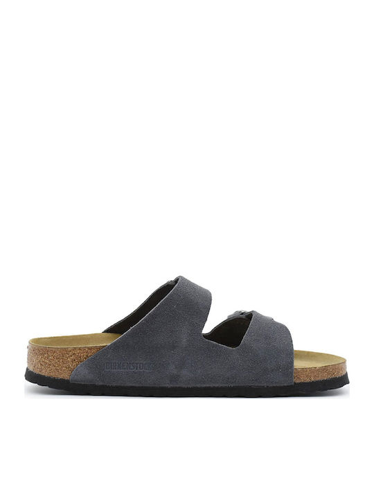 Suede Leather Men's Sandals in Gray Colour