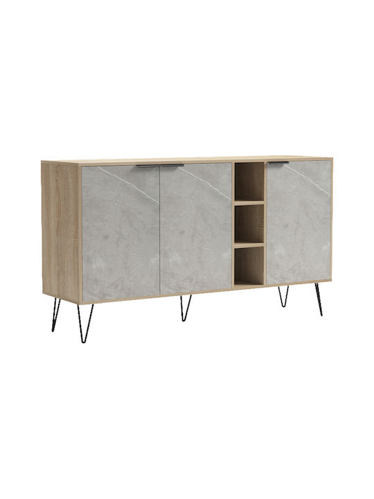 Bufet Balain din Lemn și Metal Gri 142x35.5x83cm