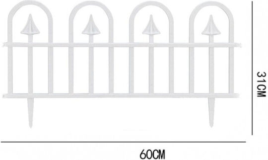 Garden Fence 60x31 Cm 4 Segments Connectable White Pvc