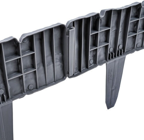 Set 10 Piese Decorative Gardă Viu De Grădină Delimitare Gri Culoare Imitatie Piatra 25x23 Cm Lungime 2.5 M