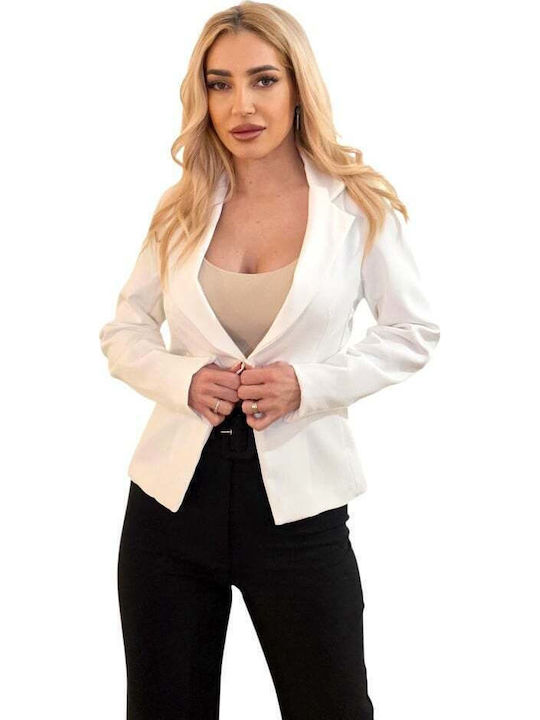 Kurzes Damen Blazer Weiß
