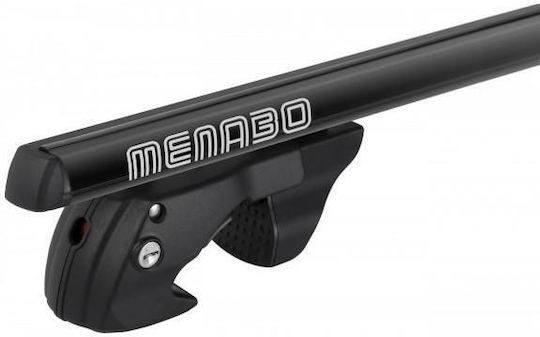 Menabo Aluminum Car Roof Bars for Seat Exeo 5D 2009 2013 Set with Roof Rack Legs Black MP 12280 MB 242