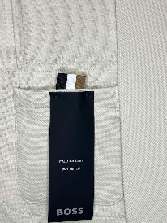 C Hanry Ανδρικό Σακάκι με Στενή Εφαρμογή Light Beige