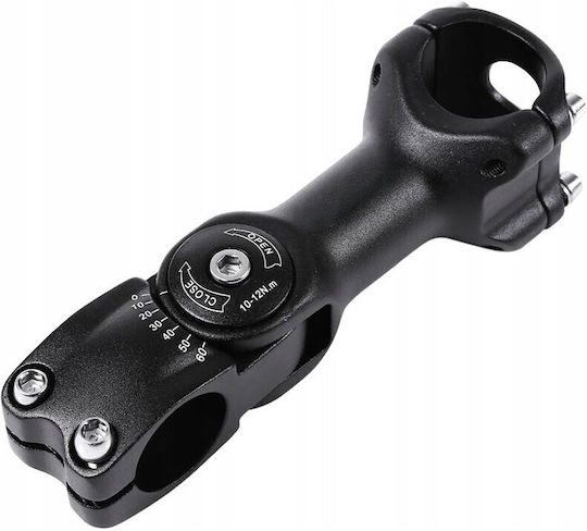 Tijă Reglabilă De Ghidon Zola Unghi De Înclinare 0-60º Diametru 28,6 Mm Lungime 16 Cm Aliaj De Aluminiu Negru
