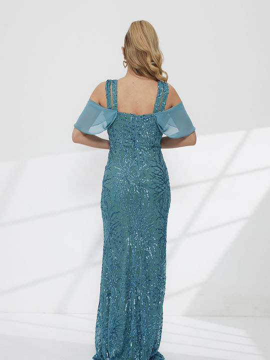 Maxi Dress for Wedding - Christening Light Blue