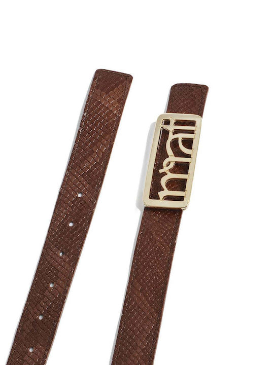 Leather Women's Belt Tabac Brown 8535.9028.N-tabaque