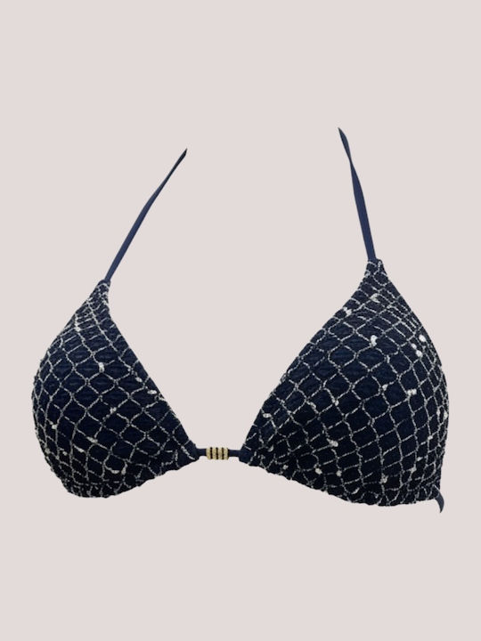 Set Bikini Triunghi Push Up & Brazilia Albastru