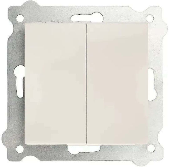 Recessed Wall Switch Double White