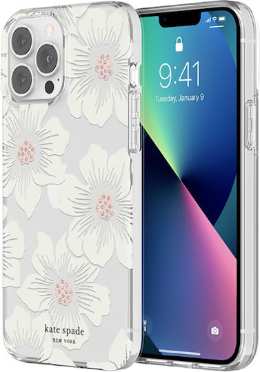 Kate Spade Case Iphone 12 Pro Max 13 Pro Max Hollyhock Range Printed Rose Trémière White