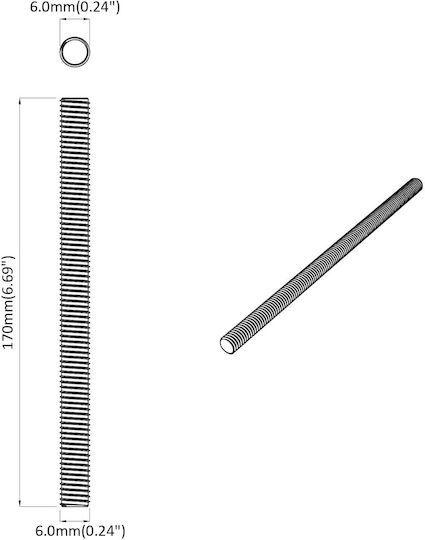 vidaXL Screw with Diameter M6 and Length 170mm 12 Pieces
