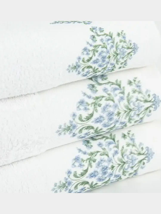 Borea Πετσέτα Προσώπου Damask 50x90εκ. Λευκό