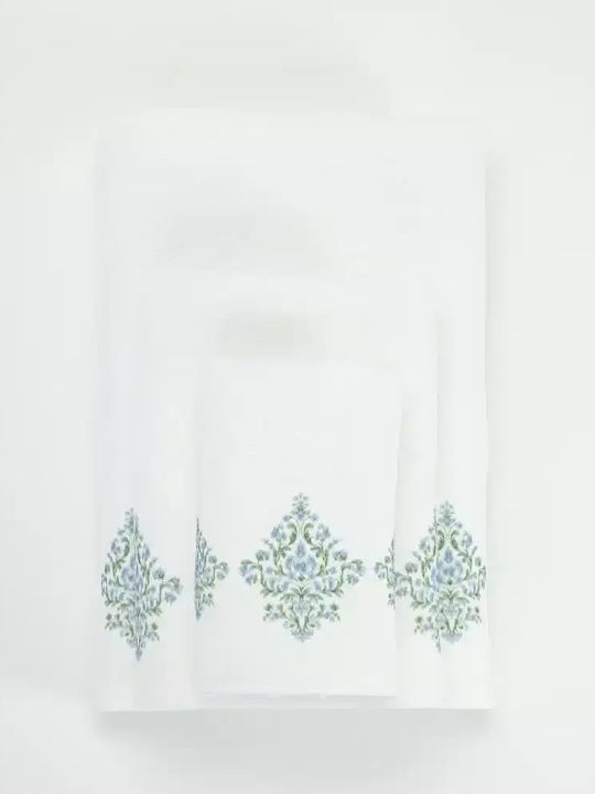 Borea Πετσέτα Προσώπου Damask 50x90εκ. Λευκό