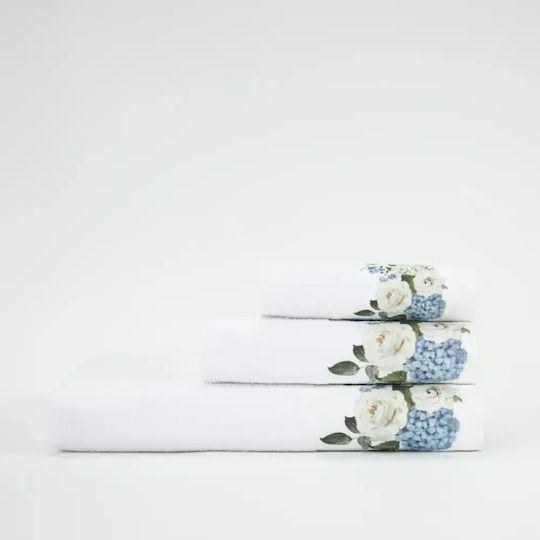 Borea Bath Towels Set 2 pcs Hortensia White
