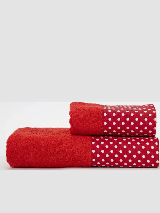 Borea Set of Bath Towels 2 Pcs Rubia Red