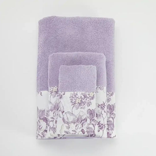 Borea Set De Prosoape De Baie 3 Buc Rosine Lila