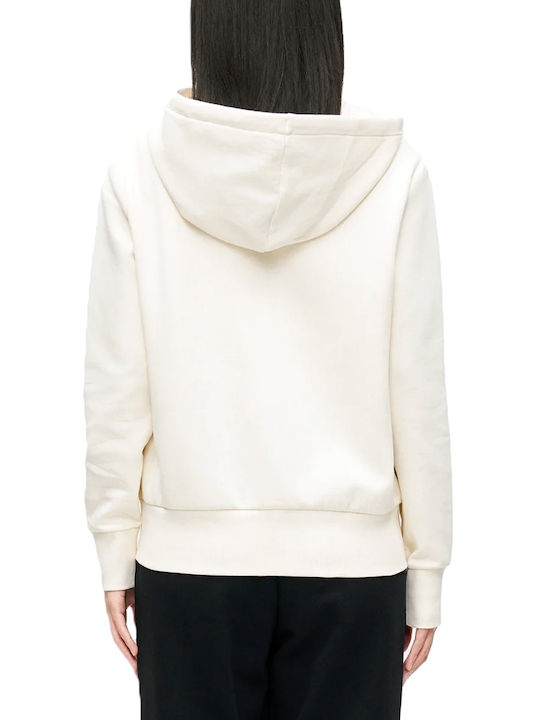 Armani Exchange Long Women's Sweatshirt Cardigan Hooded Ecru