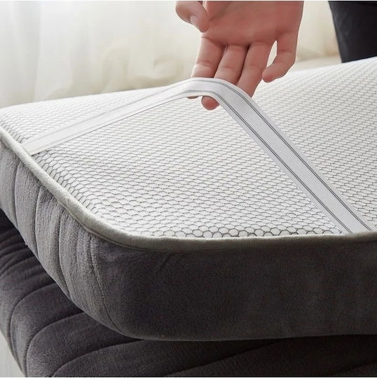 Gray Mattress Topper for Single Bed from Foam (150x200cm)