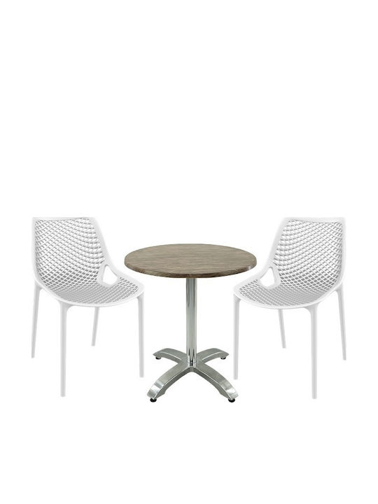 Set Sala De Mese Pentru Spații Exterioare Mici Maple 3 Piese MAPLE