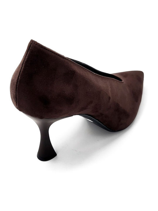 Suede Γόβες Καφέ
