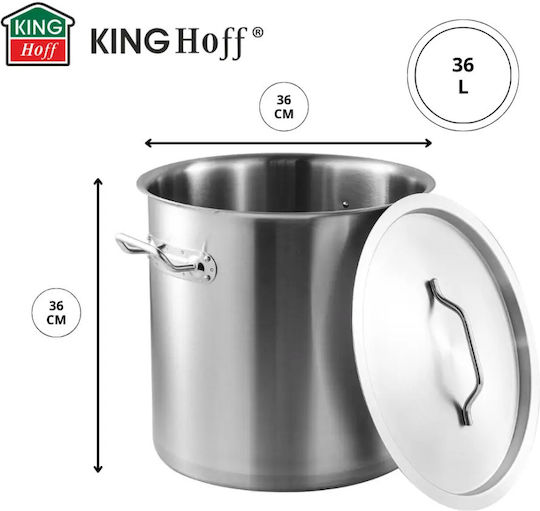 KING Hoff Професионална Тенджера Капацитет 25л С Диаметър 28см