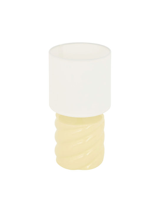 Noly Ceramic Table Lamp for E14 Fitting with Yellow Shade and Base