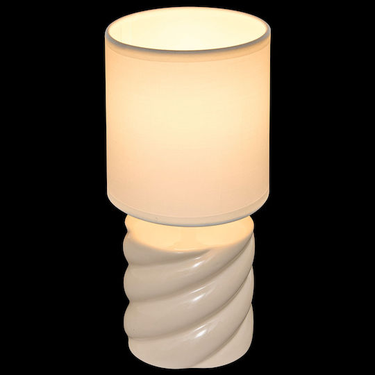 Noly Ceramic Table Lamp for E14 Fitting with White Shade and Base