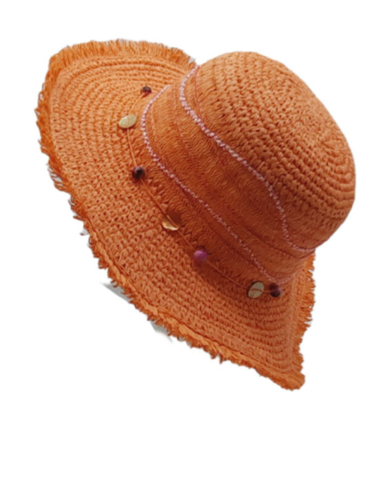 Brims and Trims Women's Wicker Hat Orange