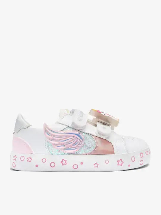 Kids Sneakers with Hoop & Loop Closure and White Lights