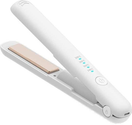 Placă de Îndreptat Părul Wireless Alista Home Adaptor Tip C 5V Tensiune Capacitate Baterie 3000 mAh Îndreptare Ondulare 4 Niveluri de Temperatură 21.8 X 3.1 X 3.4.1 Cm Albă