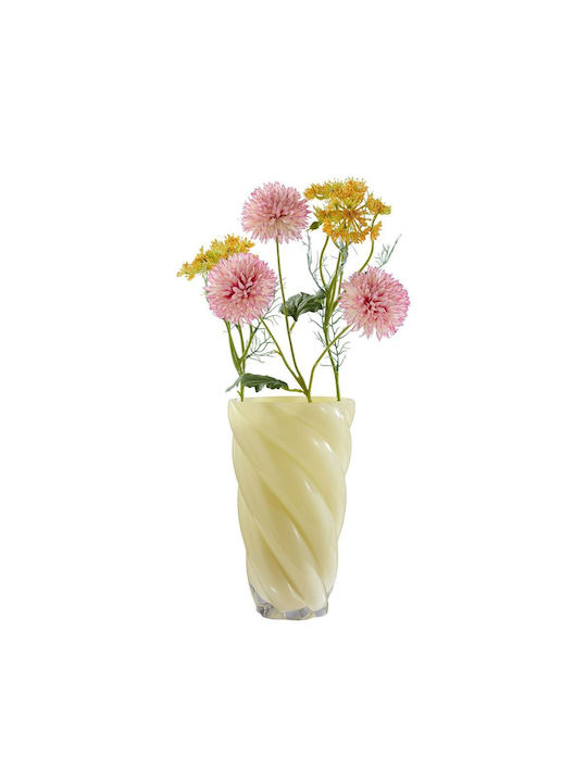 Butlers Decorative Vase Glass Swirl Yellow Y29cm
