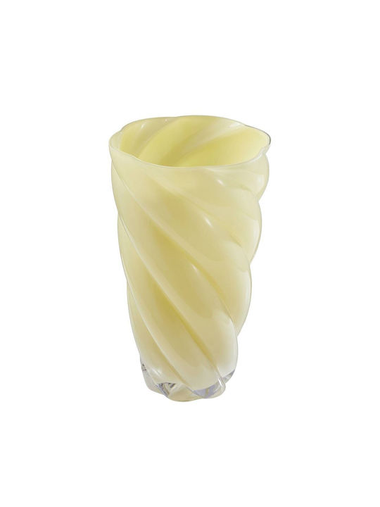 Butlers Decorative Vase Glass Swirl Yellow Y29cm
