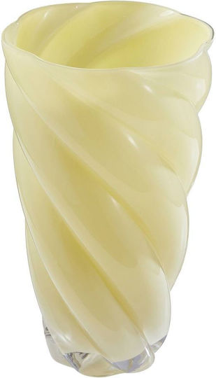 Butlers Διακοσμητικό Βάζο Γυάλινο Swirl Κίτρινο Y29cm