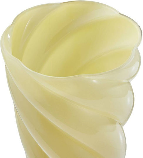 Butlers Διακοσμητικό Βάζο Γυάλινο Swirl Κίτρινο Y29cm