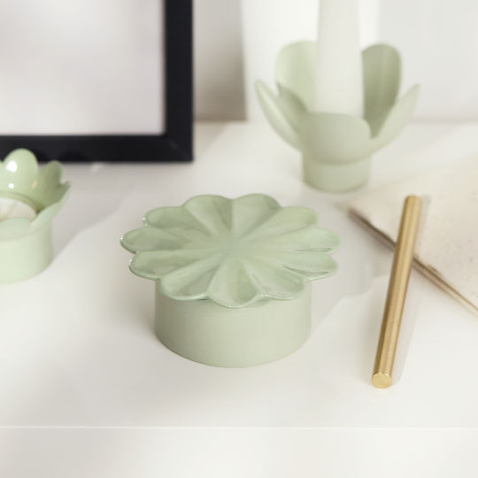 Raeder General Use Vase with Lid Ceramic Green 10.1x10.1x4.3cm