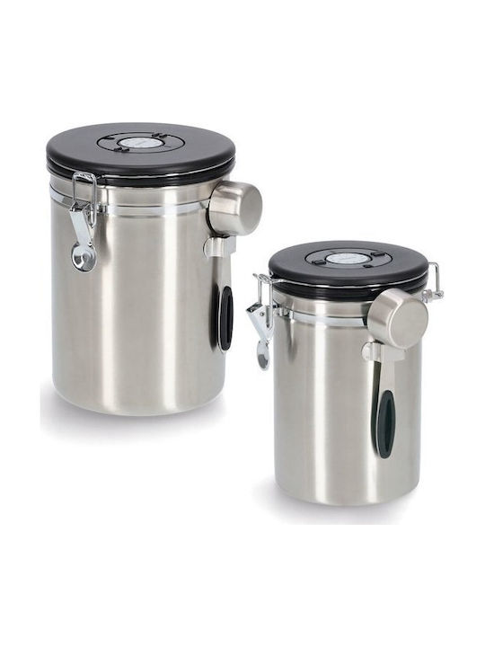 Zeller Coffee Jar with Lid Made of Brown Stainless Steel 2700ml