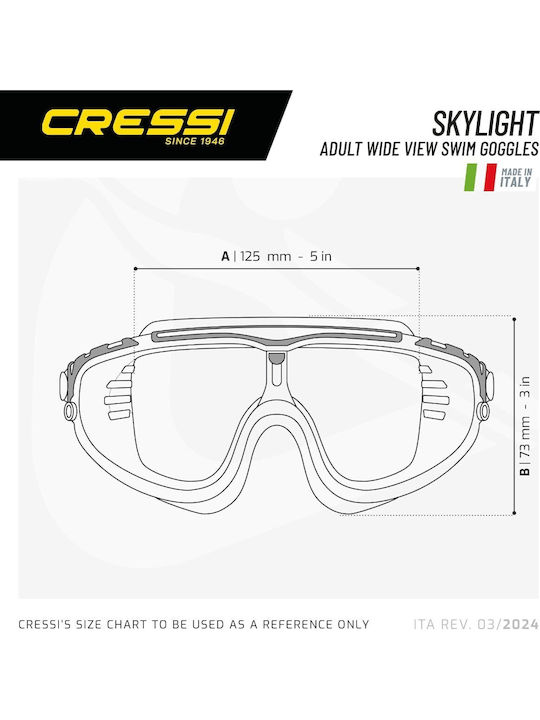 CressiSub Skylight Swimming Goggles Adults with Anti-fog Lenses Blue