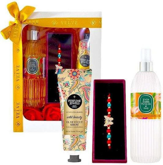 Pachet Beauty 150ml Eyup Sabri-tuncer Eau De Cologne 50ml Eyup Sabri-tuncer Cremă Pentru Mâini Și Corp Săpun Trandafiri Brățară Șirag În Cutie Cadou Portocaliu