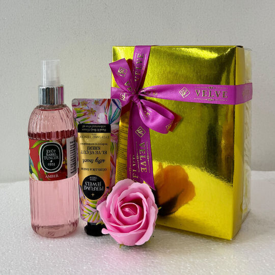 Set Eyup 150 Ml Eau De Cologne 50 Ml Cremă De Mâini Și Corp Din Gama Eyup Sabri-tuncer Săpun Trandafir În Cutie Elegantă Roz