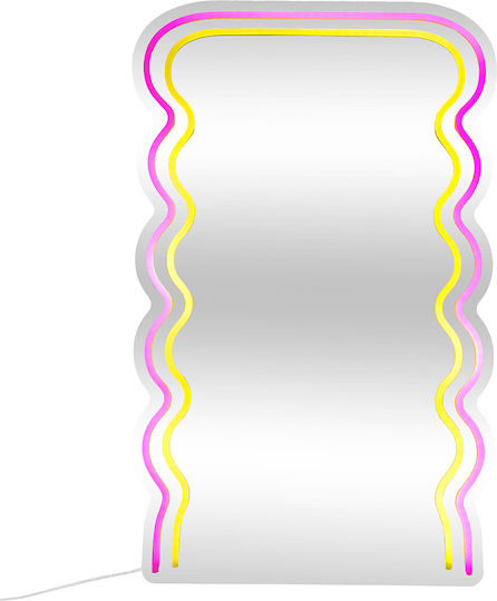 Wavy Ασύμμετρος Ροζ & LED Φωτισμό 60x38cm Wavy Ασύμμετρος Ροζ & LED Φωτισμό 60x38cm